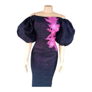 Off shoulder, balloon sleeve gown