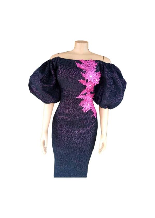 Off shoulder, balloon sleeve gown